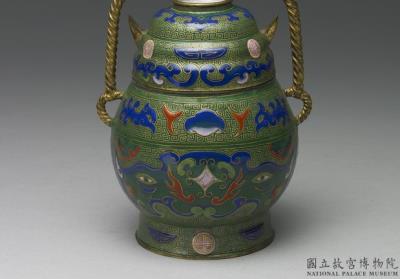 图片[2]-Painted enamel Yu vessel with loop handle, Qing dynasty, Qianlong reign (1736-1795)-China Archive